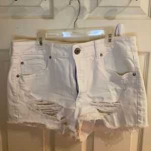 American eagle high waist Jean shorts with crochet pockets